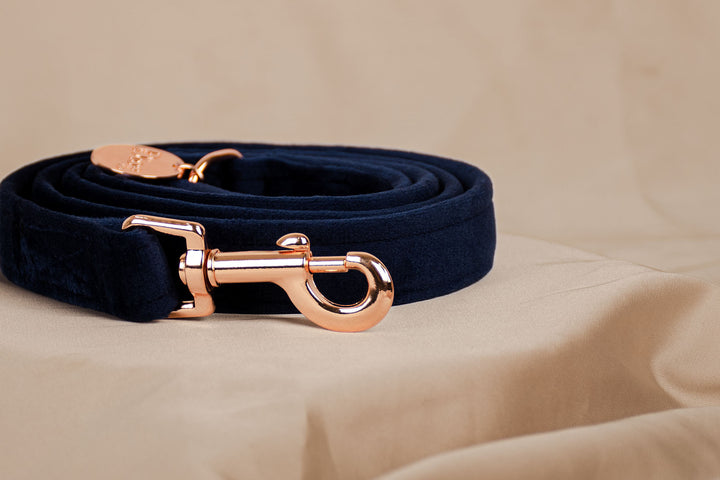 NAVY VELVET LEASH