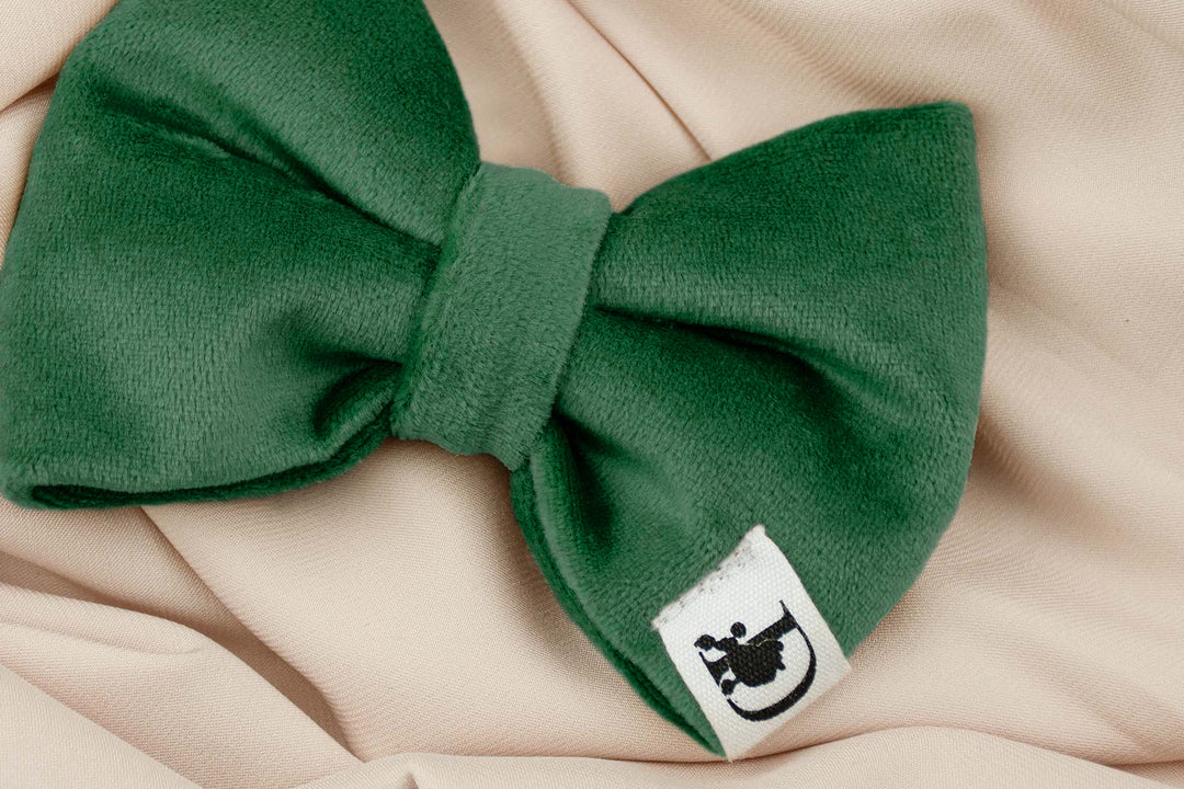 GREEN VELVET BOW TIE