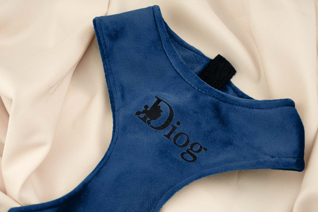 NAVY VELVET CHEST HARNESS