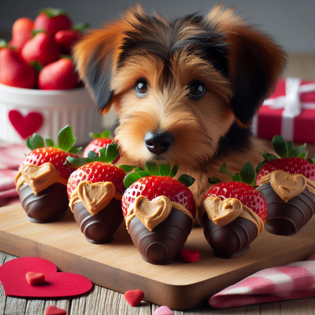 Valentine's Doggy Kisses with Chocolate