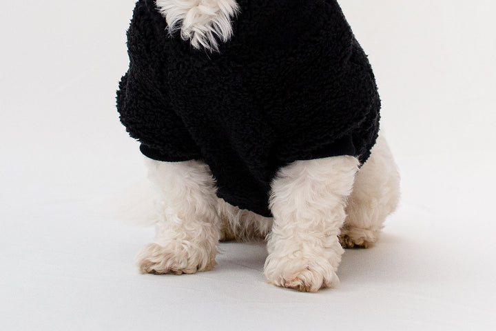 Black teddy sherpa pulover
