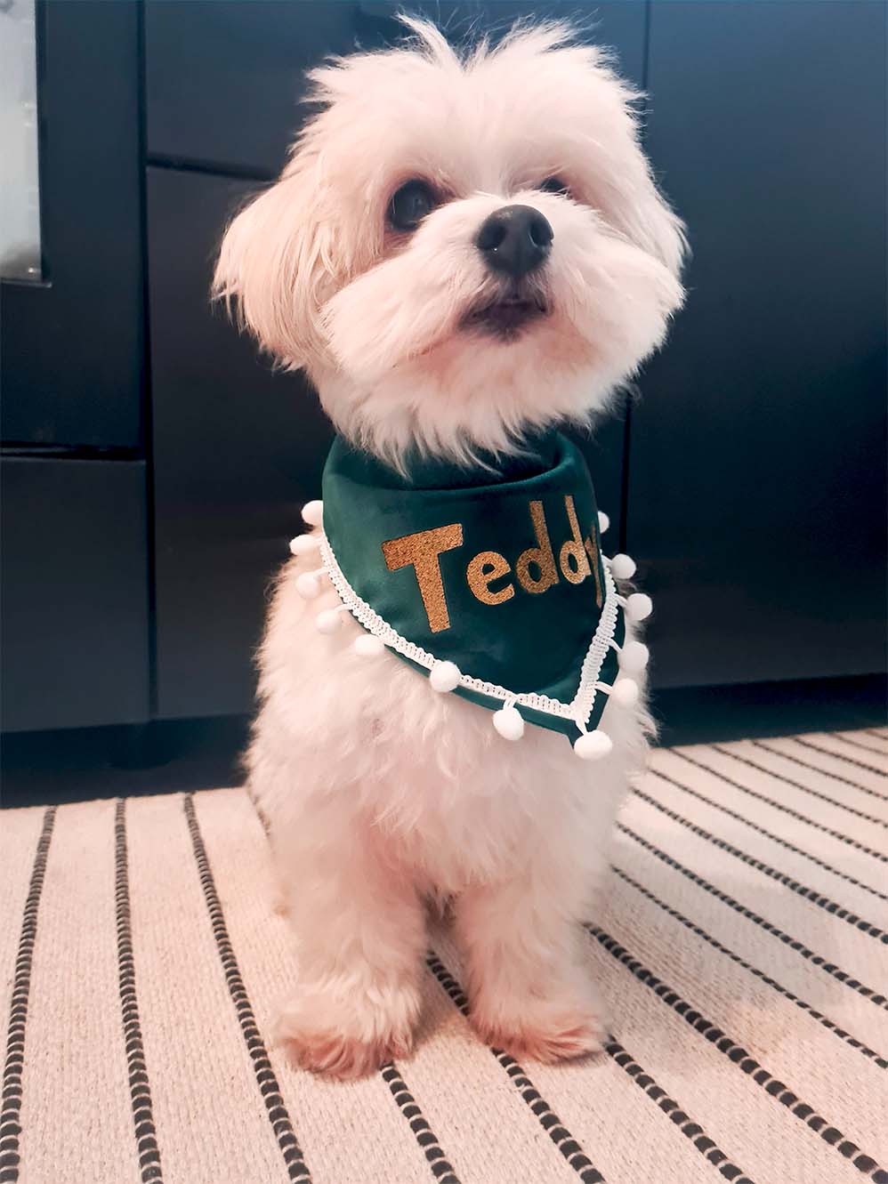 GREEN VELVET BANDANA